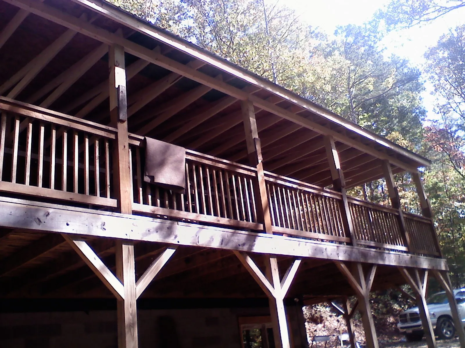 Timber framing under a new elevated porch and deck — Roof Leak Repair in Boydton by Roofing Brothers